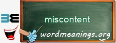 WordMeaning blackboard for miscontent